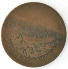 1841 HT-22 Low-64 Webster Credit Van Buren Met. Currency Hard Times Token