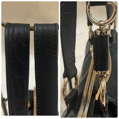 Celine Handtasche One Shoulder Leder Triomphe Gold Schwarz Made in Italy - Bild 8 von 10