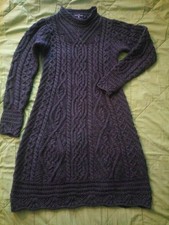 Aran-Strickkleid Gr. S, The Irish Store, anthrazit/charcoal, 100% Schurwolle
