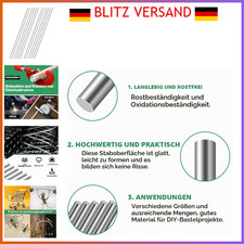 Edelstahl Rundst&auml;be 1,5 mm x 300 mm 12 St&uuml;ck 304 f&uuml;r DIY Projekte Modellbau