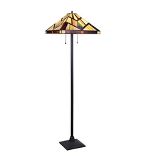Chloe Lighting VINCENT Tiffany-Style 2-Light Mission Floor Lamp 18" Shade