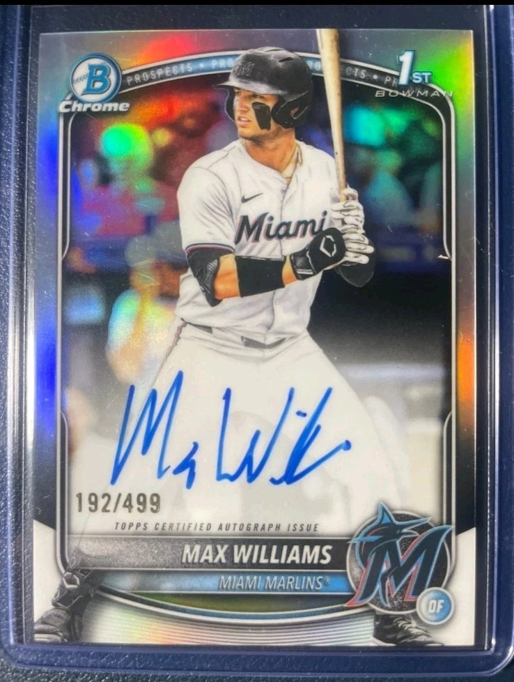 2025 Bowman Draft Chrome Max Williams Auto Refractor /499 #CPA-MWI Marlins 1st