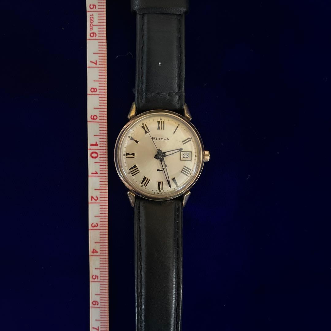 Bulova Vintage 1960s 10K Gold Filled Manual Wind Wristwatch with Date Used image 2