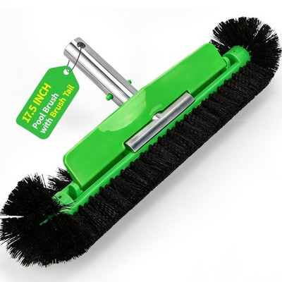 17.5'' Professional Pool Brush - Sticks to Walls & 17.5inch, Green and Black