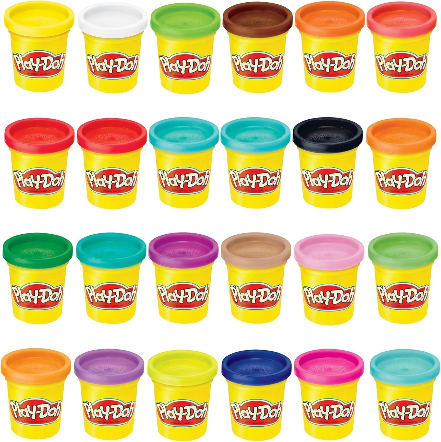Play-Doh Modeling Compound 24-Pack Case of Colors, Non-Toxic, 3 Oz Cans of Assor