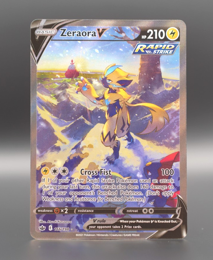 Zeraora V Alt Full Art 166/198 Chilling Reign Pokemon Ultra Rare NM