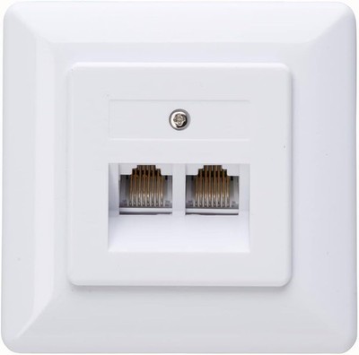 Kopp 2 fach ISDN ADSL UAE-Anschlussdose Komplett Gerät RJ45 Arktis-weiß