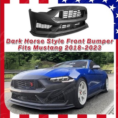 Dark Horse Style Front Bumper Cover Fascias & Front Lip For Ford Mustang 2018-23
