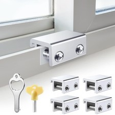 STERGDE Window Locks Security, AntiFall Aluminum Window Stopper 4 Sets