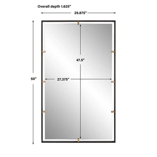 Uttermost Egon Rectangular Contemporary Iron Metal Mirror in Bronze/Gold - Picture 7 of 7