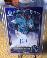 2025 Bowman Chrome Felnin Celesten Mega Box Auto Purple Mojo /199 BMA-FC
