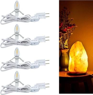 C7 Accessory Cord with 4 LED Night Light Bulb, Candelabra-Base E12 Socket Whi...