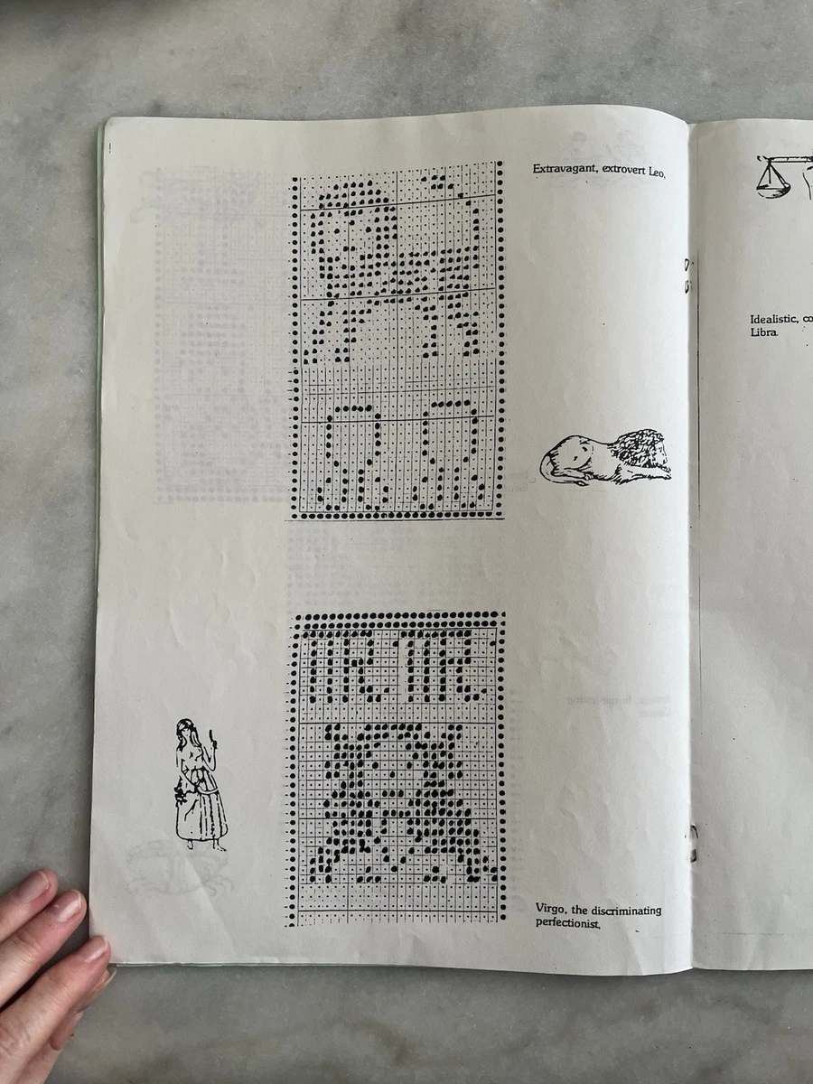 Folleto de tejido vintage Lee Bee Zodaic Punchcard Designs