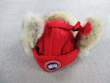 Canada Goose Fur Hat Adult L/XL Red Authentic Real Coyote Down Trapper Aviator