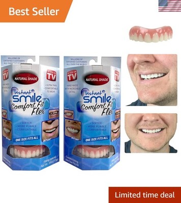 Comfort Fit Natural Shade Cosmetic Teeth - 2 Pack for Instant Smile Confidence