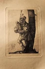 ALBRECHT DURER FACSIMILE ETCHING PRINT BERLIN c. 1900 'BAGPIPER' #1