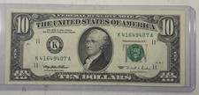 Billete de 10 dólares UNC K41639407A 1995 en funda de plástico