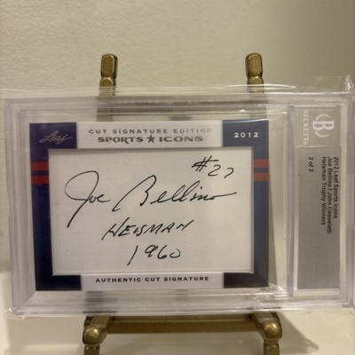 2/2 Auto Joe Bellino/John Cappeletti Dual Cut 2012 Leaf Sports Icons Heisman