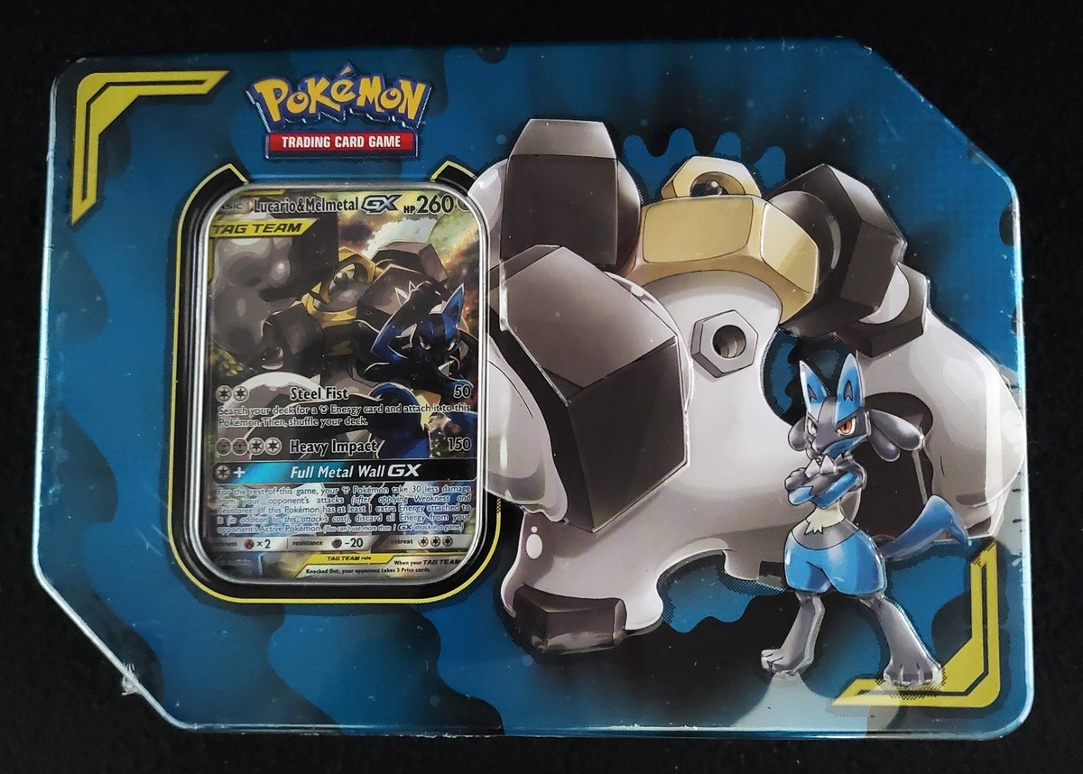 One Sealed Pokémon 2019 TCG Collector's Tin: Featuring Lucario
