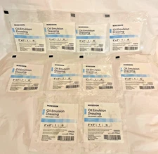 NIP Lot of 10 McKesson Oil Emulsion Dressing 3 X 3 In  #61-77041  Exp.4/26