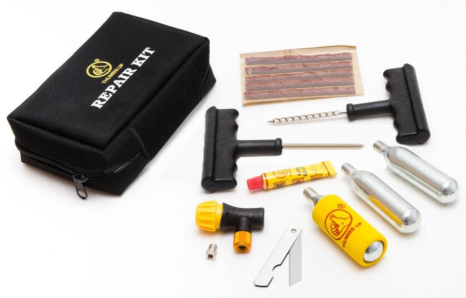 Kit de herramientas de tapón de reparación de neumáticos de llenado de CO2 para motocicleta ATV UTV Foto 2 de 2