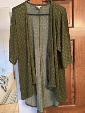 Women’s Lularoe Lindsey Cardigan Hunter Army Green Sweater Small