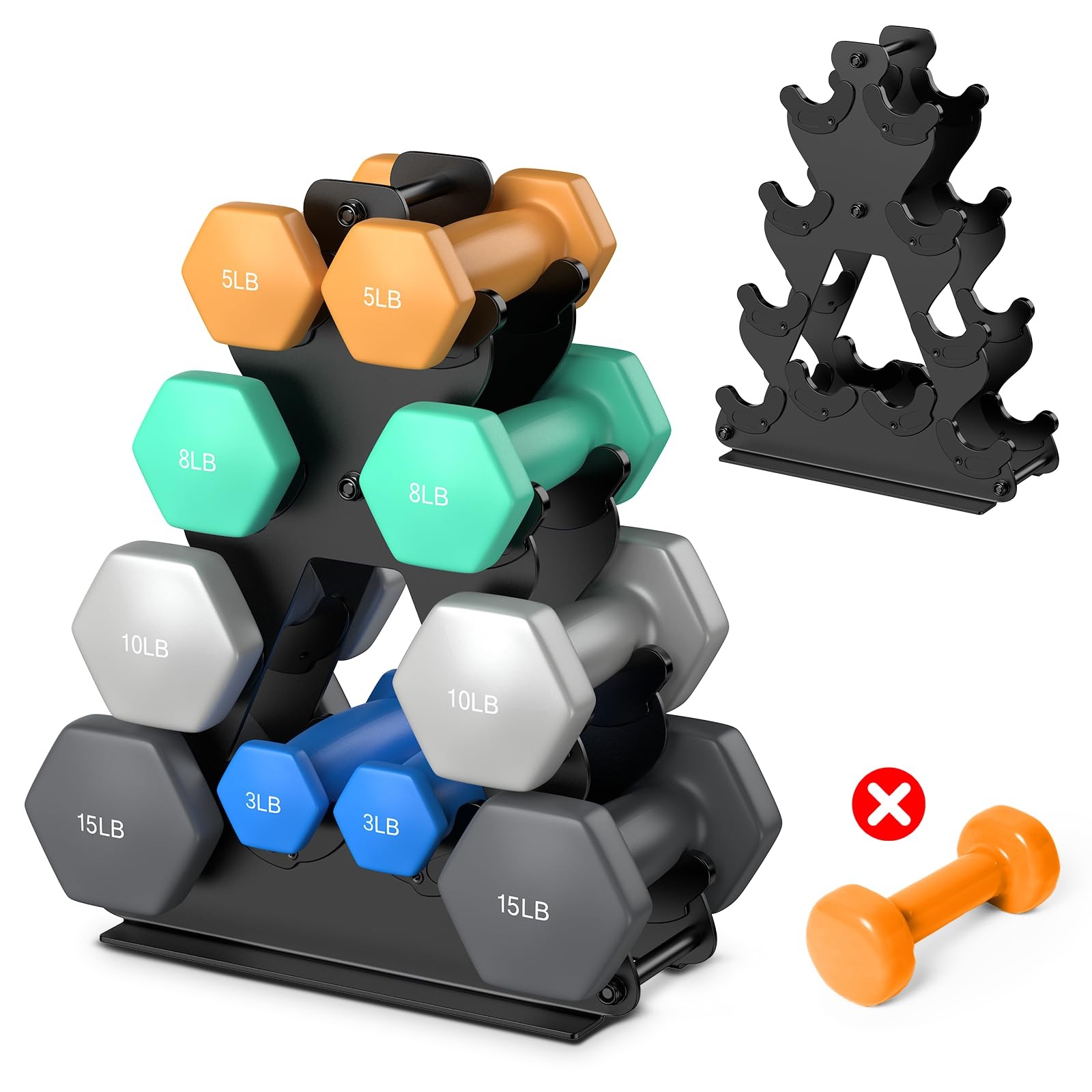 4-Tier Dumbbell Rack Stand Only | Space-Saving Weight Rack for Home Gym, Hand...