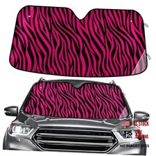 Zebra Hot Pink Black Windshield Sun Shade for Car Auto SUV 55 x 27.6in A018