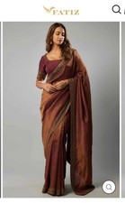 Indian Pakistani Bridal Nikkah Heavy Tissue Saree With Blouse Size 36