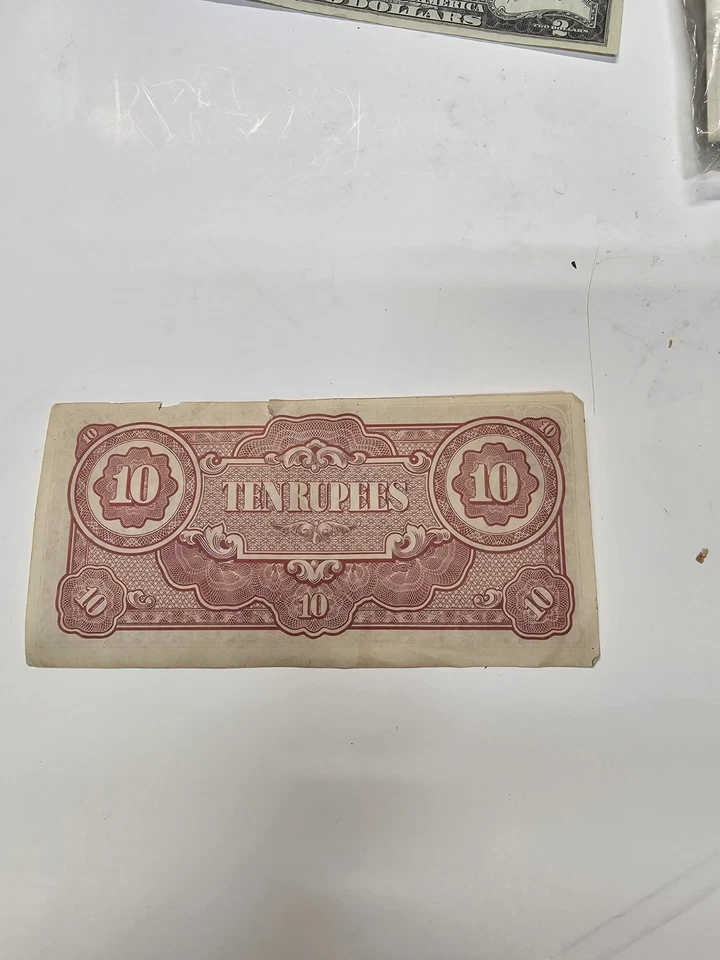 WWII Japanese Occupation Currency Burma - 1944 Ten Rupees - Image 2 of 2