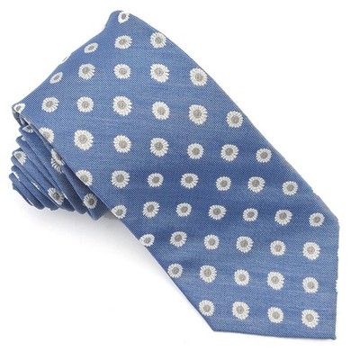 NWT BRUNO PIATTELLI Light Blue White Daisies Flowers Floral Tie Necktie