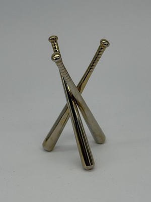 Metal Gold Toned Baseball Ball Holder - Stand - Display by Bard's 3 Baseball Bat
