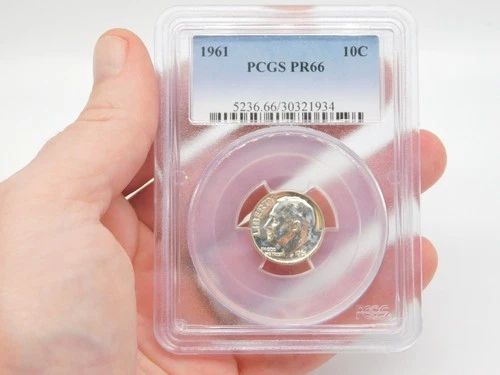 PCGS PR66 1961 UNITED STATES OF AMERICA SILVER DIME 10C COIN