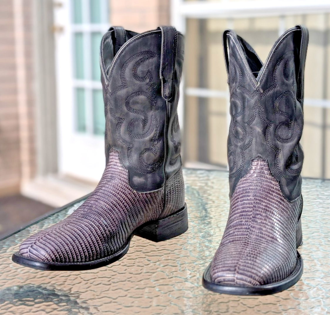 Tecovas The Chester Gunsmoke Relic Lizard Boots – Men's 11.5D