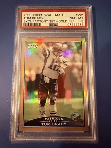 2009 Topps Tom Brady Exclusive Factory Set Chrome Gold Refractor #W2 NM-MT PSA 8