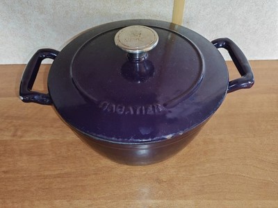 SABATIER Gusseisen lila 23 cm Topf mit Deckel gebraucht 