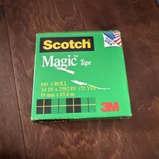 Scotch 3M 810 Magic Tape 3/4 x 2592" (72Yd) 3" Core Made in USA Clear