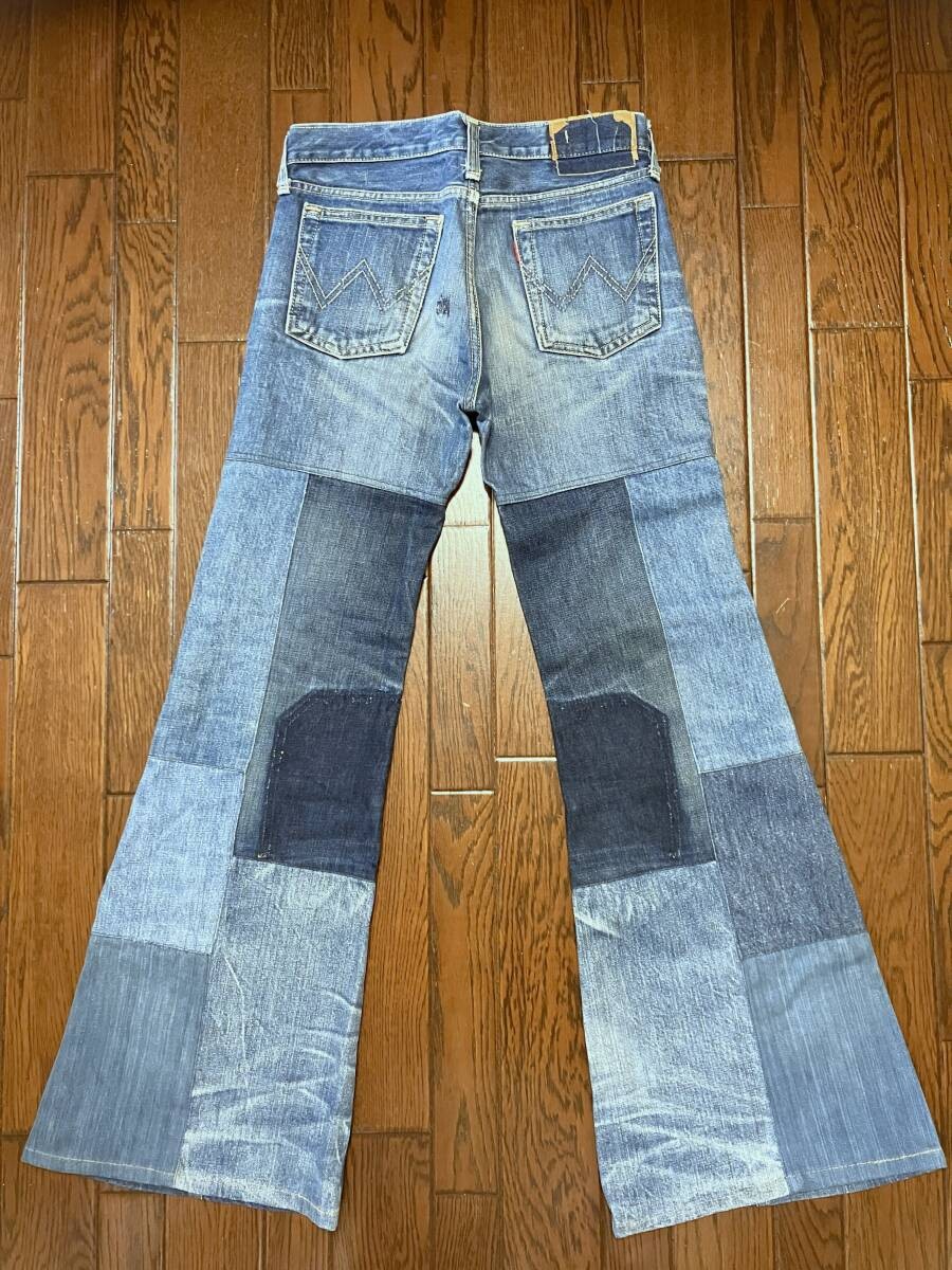 Vintage Edwin Beard Patchwork Bell Bottom Jeans F… - image 3