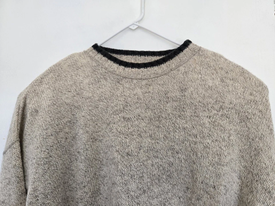 Suéter Woolrich De Colección Para Hombres 2XL Beige Lana Tejido Grueso Abuelo Cuello Redondo Foto 2 de 4