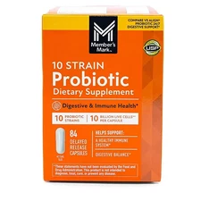 Member’s Mark 10-Strain Probiotic 84 ct – Digestive Care, Compare to Align