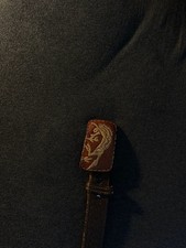 Vintage 1960s Bucking Horse Embroidered Leather Belt Buckle and Belt