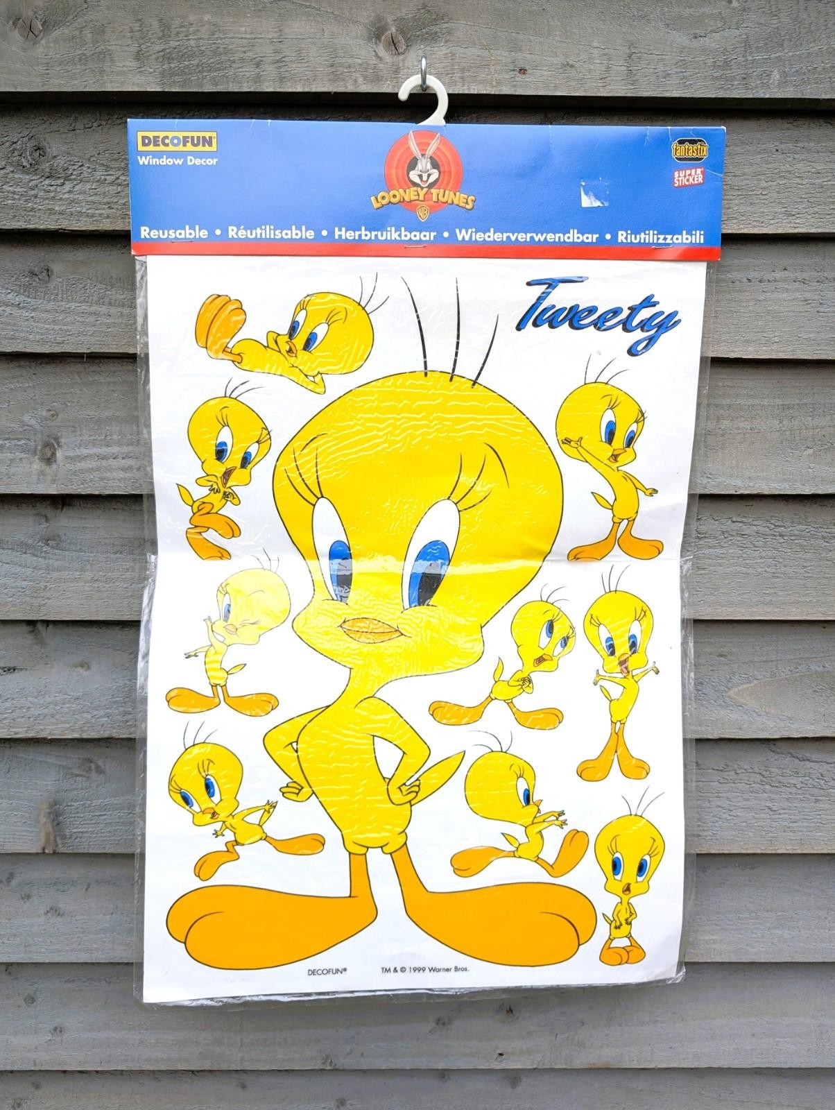 Looney Tunes Decofun Reuseable Window Decor Transfer 1999 Vintage Brand New 90s