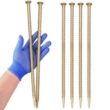 16 Inch Rebar Stakes - 1/2 Inch Diameter Galvanized Steel Ground Anchors Heavy