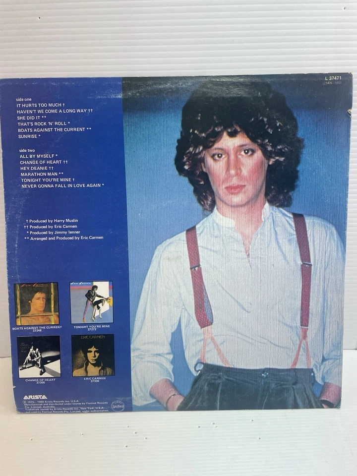 Eric Carmen  The Best Of Eric Carmen 1980  Vinyl Record LP Arises Aus Press VG+ - Image 2 of 4