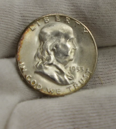 1953 S US Franklin Half 50c Nice Unc