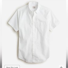 J.Crew Short-sleeve Broken-in organic cotton oxford shirt L