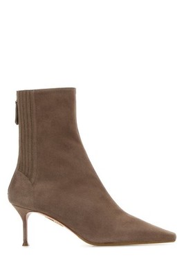 AQUAZZURA Saint Honor Brown Suede 65mm Ankle Boots New & Authentic