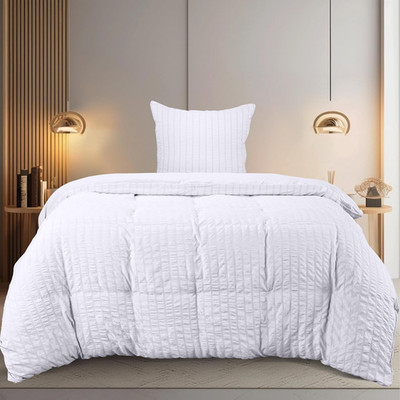 Utopia Bedding Seersucker Einzelbettbezug - Mikrofaser Bettbezug 135X