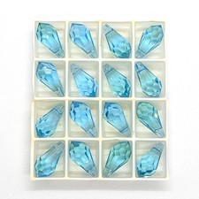 1 Rare Vintage Swarovski 6000 13x6.5mm Aquamarine Champagne Crystal Pendant