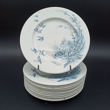12 Dessert Plates In Gien Earthenware Model Landscapes
